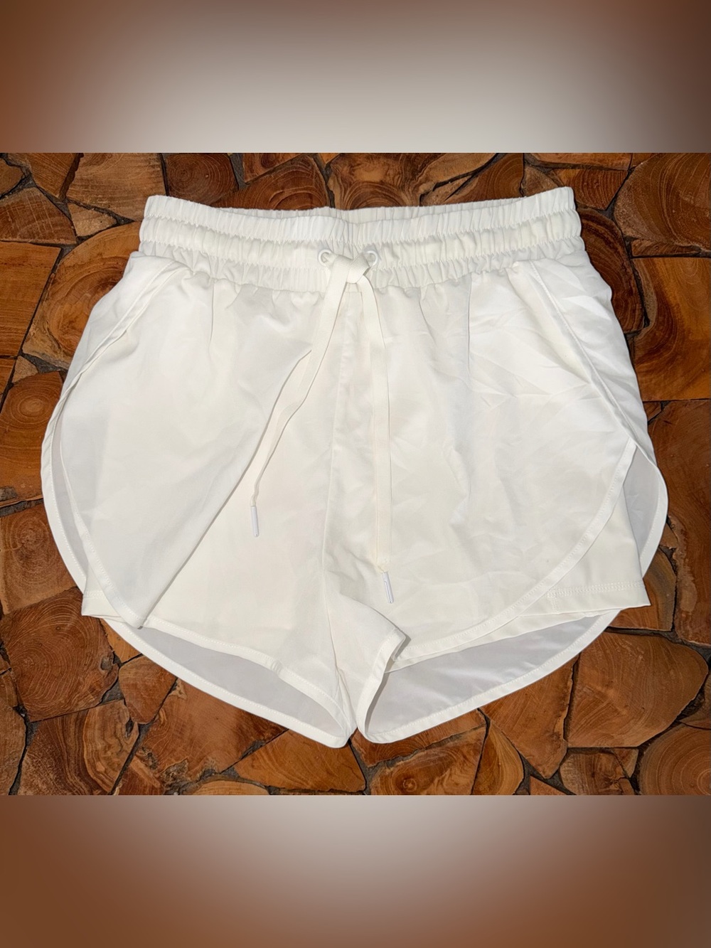BuffBunny White Women's Running Shorts with Drawstring Waist XS